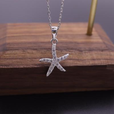 China CLASSIC SayYes 925 sterling silver jewelry Cute CZ Rhodium Plated Sealife Starfish Charms Pendant 925 sterling silver for sale