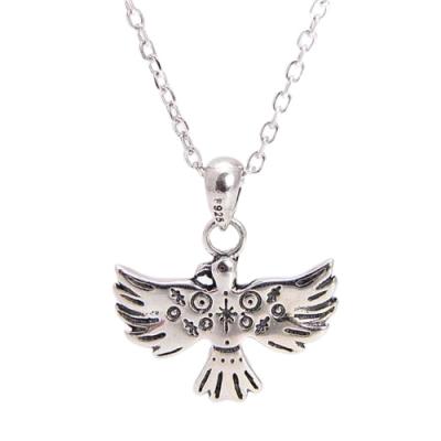 China Ethnic Wholesale Pendant Traditional Vintage Retro Tribe Style Eagle Hawk Pendant Charms 925 Sterling Silver Pendant for Men for sale