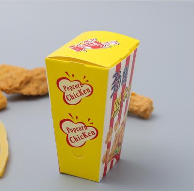 China Recyclable Food Grade Kraft Paper Potato Chips Box Custom Print Disposable French Fries Box for sale