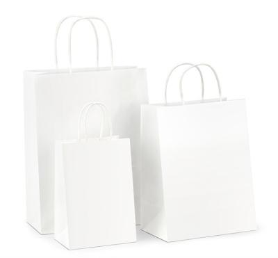 China Biodegradable Best Selling Biodegradable White Paper Bag With Handle Customized Paper Bag for sale