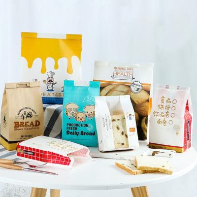 China Recyclable Tin Tie Paper Bag Toast Cookies Self Seal Window Envelope Bag for sale