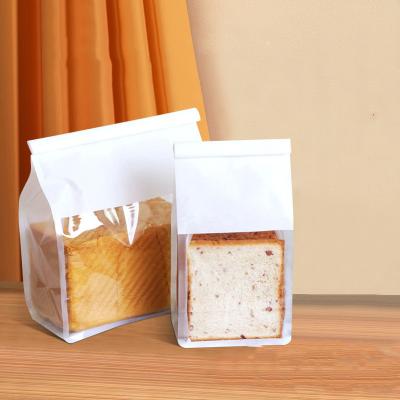 China Recyclable Clear Window Toast Toast Wrapping Paper Bag Baked Pastries Wrap Tin Tie Greaseproof Paper Bag for sale