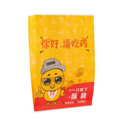 China Waterproof Paper Disposable Fried Chicken Snack Bag Doggie Bag Chip Takeout Bag for sale