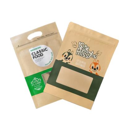 China Factory Direct Sale Recyclable Custom Logo Printed Salt Cashew Nut Finished Kraft Paper Vertical Zipper Packaging Bag for sale