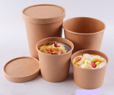 China Recyclable Disposable Paper Soup Cup With Lid Custom Printing Eco Friendly Cups For Soup for sale