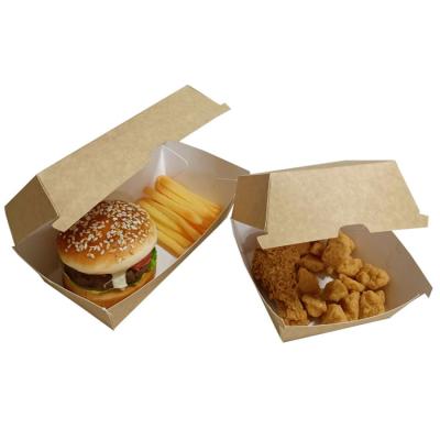 China Large Recyclable Stock Single Food Grade Mcdonald Sizes Printed Paper Hamburger Box for sale