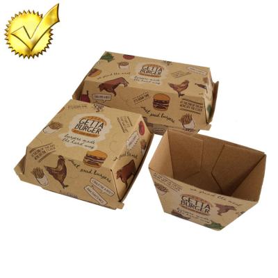 China Recyclable Factory Wholesale Hamburger Packaging Customized Size Designs Printing Services Packaging Paper Making Hamburger Box for sale