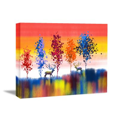 China High Quality Painting Abstract Style Animals And Nature Live In Harmony Oil Painting On Canvas For Bedroom Home Decor Living Room for sale