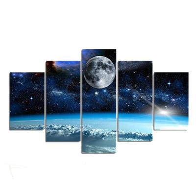 China Factory Price Environmentally Friendly Chinese Home Decor Wall Art Oil Painting On Canvas Seven Panel Canvas Painting Wall Arts 5 Panel Canvas Painting for sale