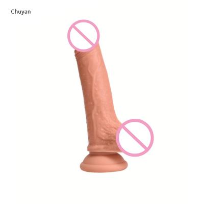 China Soft Silicone Realistic Dildo With Powerful Suckers For Female Vaginal Masturbation for sale