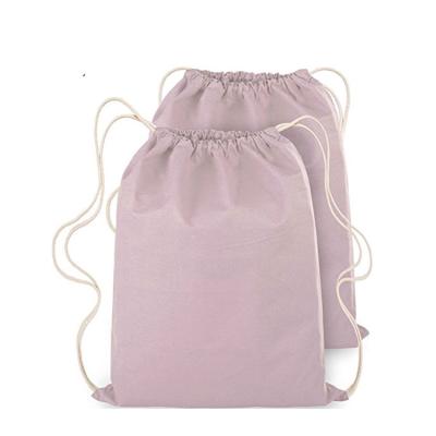 China Custom Eco-Friendly Logo Printed Gift Canvas Cotton Double String Handbag Shoe Dust Drawstring Bag for sale