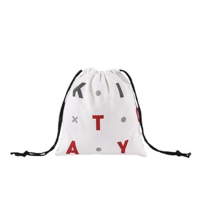 China Eco-friendly new double-shouldered canvas strap bag has customizable drawstring bags for reuse for sale