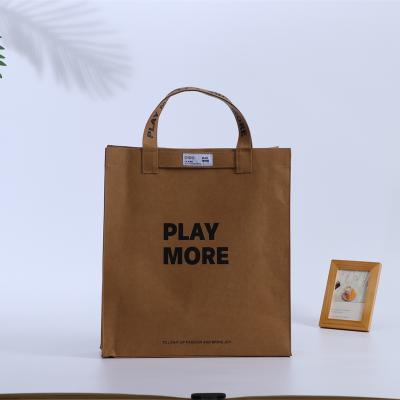 China Recyclable Eco - Friendly Washable Kraft With PVC Handle Bag For Women for sale