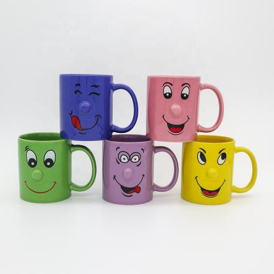 China Viable Wholesale Custom 11OZ Kids Cartoon Mug Color Ceramic Coffee Mugs for sale