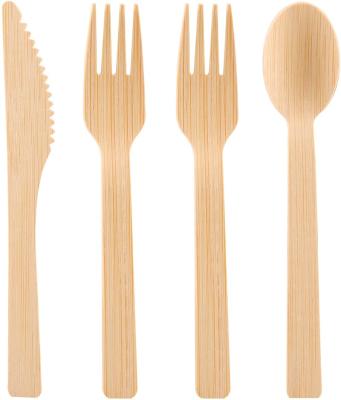 China Home Hotel Restaurant High Quality Disposable Compostable Cutlery Flatware Dinner Spoon Fork Knife Bamboo Fork Knife For BBQ for sale