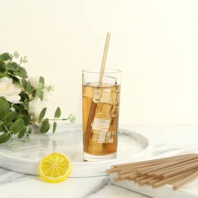 China Biodegradable biodegradable sugarcane fiber eco-friendly drinking straws no PLA for coffee boba tea for sale