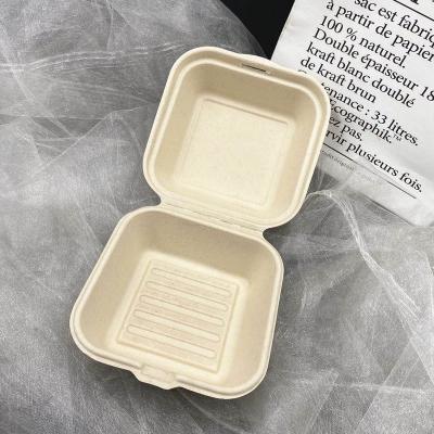 China BPA Free Biodegradable Factory Fiber Food Container Eco-Friendly Disposable Bento Take Out Packaging Box for sale