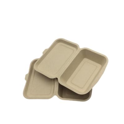 China Eco-friendly Compostable Biodegradable Wheat Straw Unbleached Food Container Take Out Clamshell Lunch Box for sale