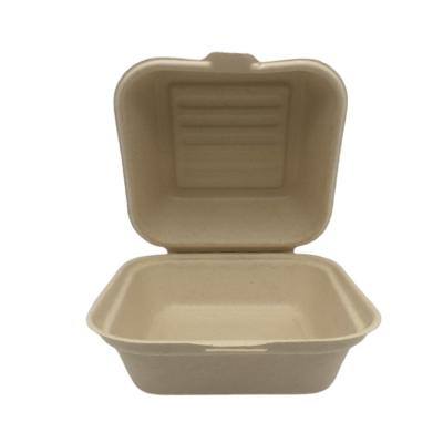 China Eco-friendly Disposable Biodegradable Straw Clamshell Wheat Food Packaging Take Out Lunch Box for sale