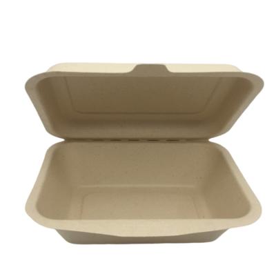 China Disposable Eco-friendly Compostable Tableware Biodegradable Sugar Cane Food Container Bagasse Clamshell for sale