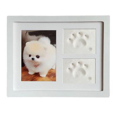 China A Gift with a Creative Pet Paw Prints Clay Memorial Pet Sympathy Message Pet Picture View Picture Solid Wood Keepsake Table Home Ornament for sale