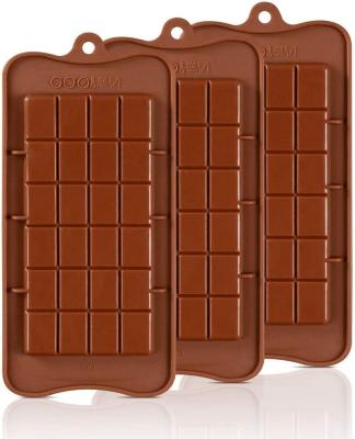 China Stocked Break Apart Chocolate Molds Silicone Candy Molds Chocolate Molds DIY Non-Stick Reusable Baking Protein Candy Protein Energy Bar for sale