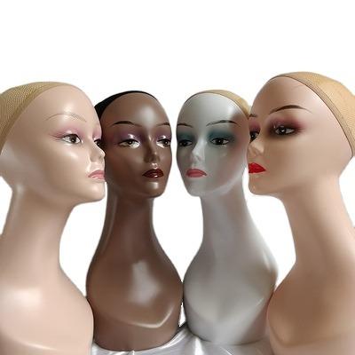 China With Wig Mannequin Head With One Shoulder Wig Display Head Realistic Female Mannequin Head For Hat Wigs Jewerly Sunglasses for sale