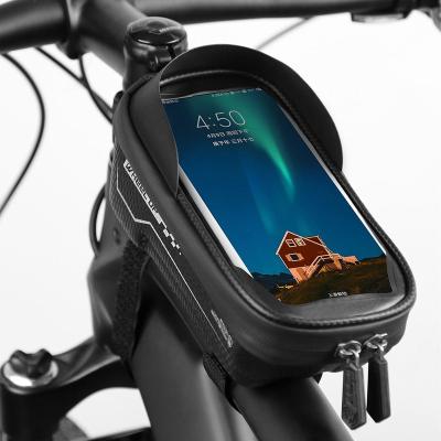 China Patented Product Pressure Proof Touch Screen Large Capacity Bicycle Front Frame Waterproof Bag, Frame Waterproof Bag, Smart Phone Bike Bag With Waterproof Touch Screen Mobile Phone Sunshade Canopy for sale