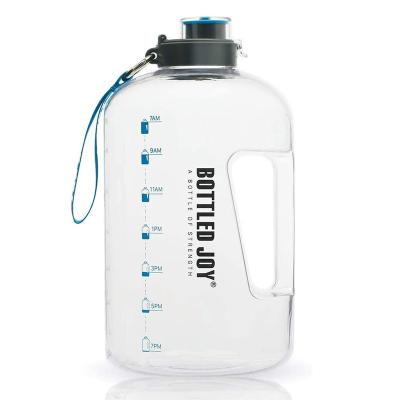 China 1 Gallon Viable Water Bottle With Marker Straw Lid BPA Free Water Bottle Motivational Big Hydration Leakproof Drinking Bottle for sale