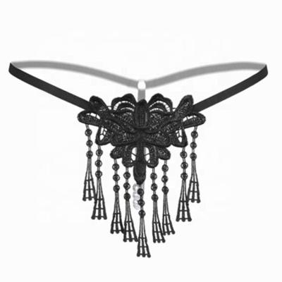 China Hot Breathable Women Thongs Lace Up Ladies Sexy Underwear Mesh Yarn Butterfly Panties Transparent Panties for sale