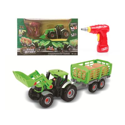 China Mod Car AS 2 in 1 Build Your Own Car Farm Truck Toy with Electric Drill Light and Sound | Gift toys for boys 3,4,5,6,7 years old for sale