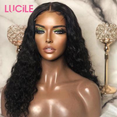 China Wholesale 13x4 HD Lace Frontal Wig Cuticle Aligned Hair 100% Human Hair Wigs Deep Wave Transparent Lace Front Wig For Women Pre Plucked Non-Remy Brazilian for sale