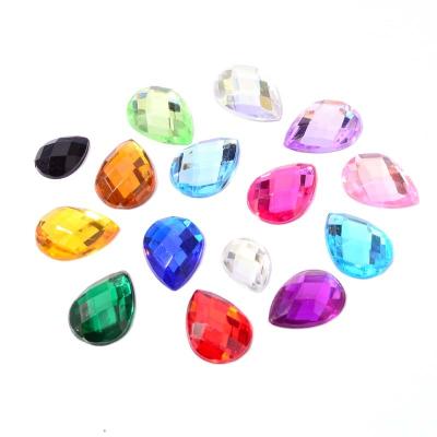 China 500pcs/bag Flatback Rhinestone Waterdrop Flat Back Glue On AB Clear Diamante for sale