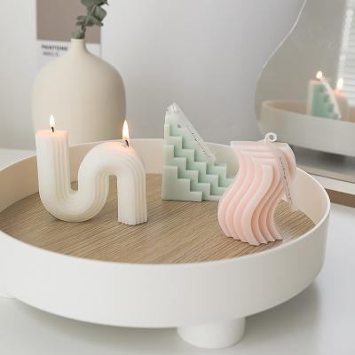 China Geometric three-dimensional simple furnishings Art Soy Wax Scented Candle INS scented household factory wholesale exaggerated and new the new for sale