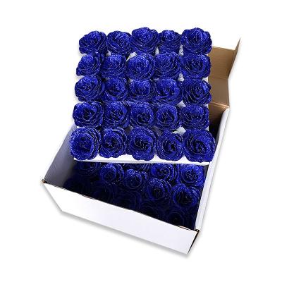 China Multiple Choice Manufacturers Wholesale Blue Simulation Rose Immortal Flower Enchantress Crystal Rose Head Valentine' S Day Gift Box for sale