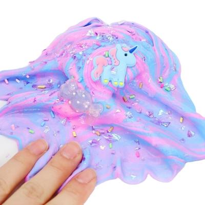 China Cheap Handmade Creation Supplier Color Kit DIY Toys Modeling Clay Puff Unicorn Slime for sale