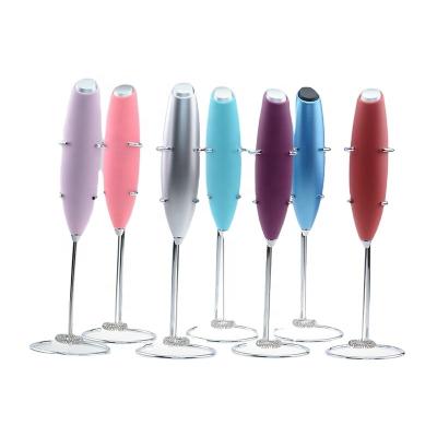 China Sustainable Handheld Electric Battery Operated Milk Frother With Stand Milk Frother for sale