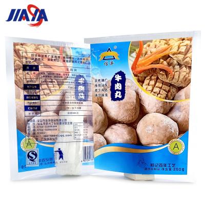 China Customized Moisture Proof Beef Ball Packaging Translucent Three Sealed Bag, Vacuum Preservation Food Packaging Bag for sale