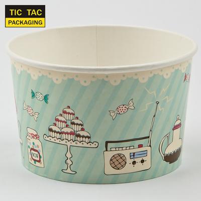 China Custom Printing Disposable Disposable Paper Ice Cream Cup Ice Cream Container for sale