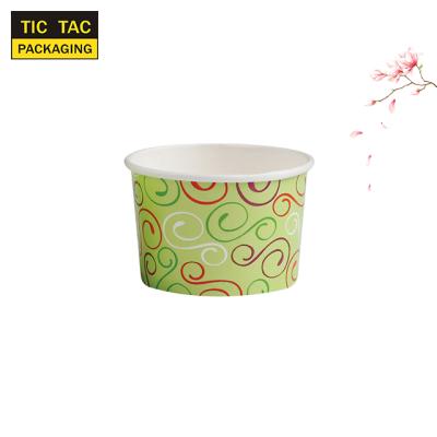 China Color Printed Disposable Ice Cream Cup Fruit Salad Soup Cup Lunch Disposable Paper Bowl For Take Out for sale