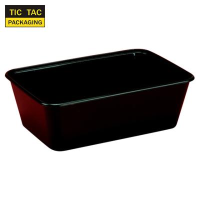 China Disposable Black 750ml Disposable Plastic Microwave Food Container for sale