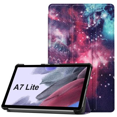 China Lightweight Triple Leather PU Tablet Cover Smart Case For Samsung Galaxy A7 Lite SM-T220 SM-T225 for sale