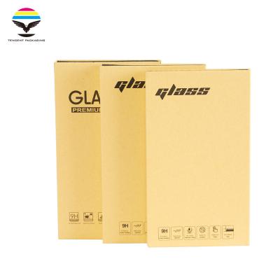 China High End Recyclable Kraft Paper Phone Tempered Film Packaging Box Screen Protector Packaging Box for sale