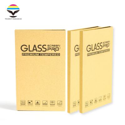 China Recyclable Paper Phone Tempered Kraft Film Packaging Box Screen Protector Packaging Box for sale