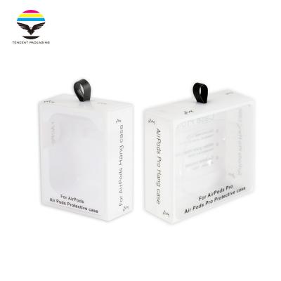 China Recyclable Earphone Wireless Plastic Earphone Sleeve Packaging Box White Plastic Earphone Box for sale