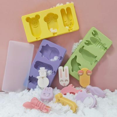 China Factory Price Sustainable Popsicle Mold BPA Free Popsicle Set Of 3 Ice Cream Popsicle Molds for sale