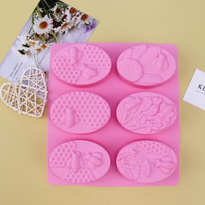 China 3D Chocolate Bee Soap Mold Disposable Reusable Honeycomb Square Mold Silicon Soap Mold Handmade Soap Mold for sale