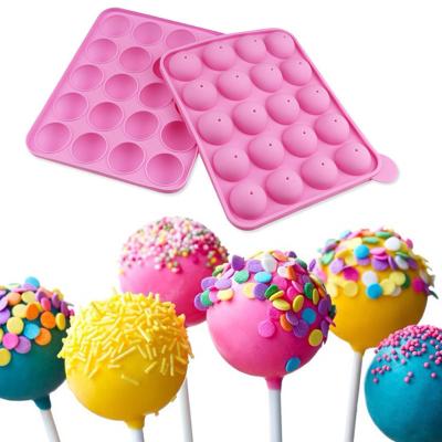 China Hot Viable Amazon Ball Lollipop Silicone Mold Chocolate Candy Silicone Mold for sale