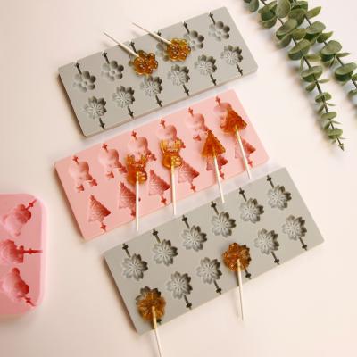 China Viable Silicone Lollipop Mold Cute Flower Cardboard Animal Shape Lollipop Making Kids Love for sale