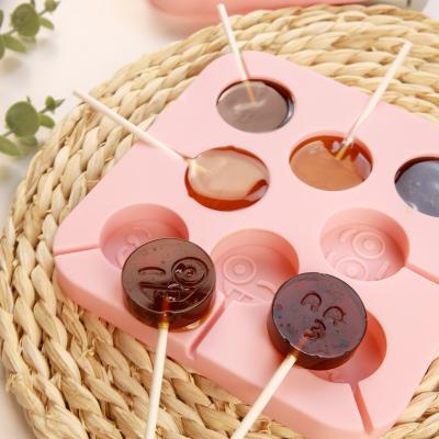 China New Style Chocolate Candy Mold Phiz Model Silicone Viable Smile Face Smile Model Mold Lollipop Mold for sale